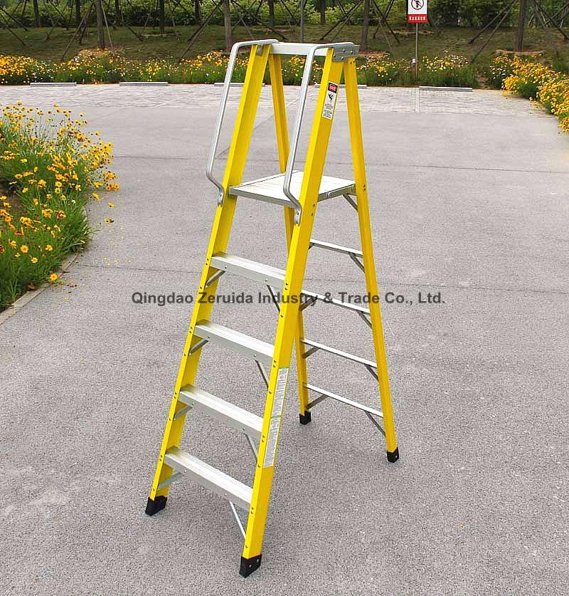 Platform fiberglass ladder